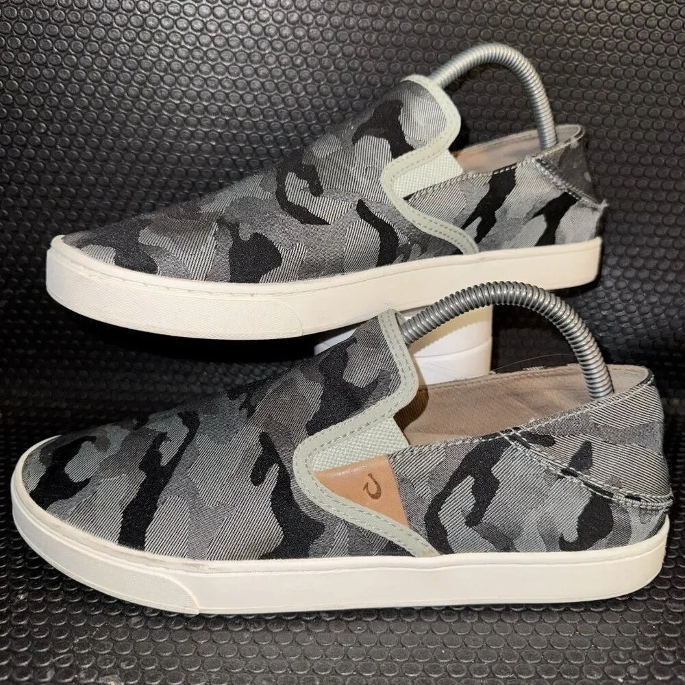 Olukai Pehuea Pa'i Slip On Sneaker Camouflage Casual Shoes Women’s Size 10